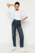 Trendyol Blue High Waist Slim Mom Jeans