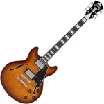 D'Angelico Premier Mini DC Dark Iced Tea Burst Chitară semi-acustică