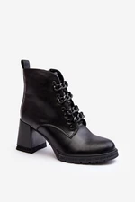 Women's lace-up high heeled shoes D&A Black