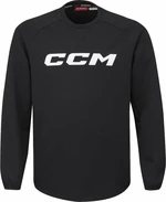 CCM Locker Room Fleece Crew SR Black Hosszú ujjú S SR