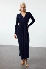 Trendyol Navy Blue Window/Cut Out Detail Knit Dress