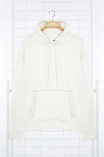 Trendyol White Premium Oversize/Wide Cut Sweatshirt with Stitching Detail