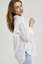 Women's Oversize Shirt MOODO with 3/4 sleeves - white