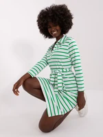 Basic white and green collared dress