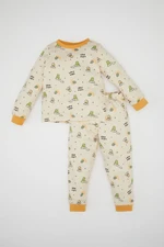 DEFACTO Baby Boy Dinosaur Patterned Long Sleeve Pajama Set