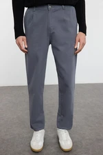 Trendyol Anthracite Pleated Cargo Pocket Woven Gabardine Woven Trousers