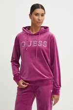 Mikina Guess COUTURE dámska, fialová farba, s kapucňou, V4RQ25 KBXI2