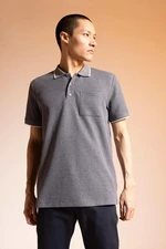 DEFACTO Regular Fit Polo Collar Stripe Detail Short Sleeve Basic T-Shirt