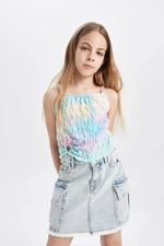 DEFACTO Girl's Ruffle Collar Colorful Undershirt