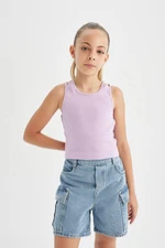 DEFACTO Girl's Crew Neck Basic Undershirt