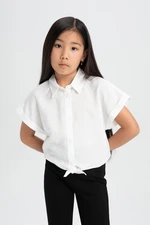 DEFACTO Girl's Crop Short Sleeve Shirt