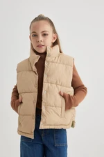 DEFACTO Girl's Stand Collar Basic Puffer Vest