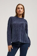 Sweater with decorative fabric