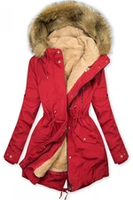 Parkajacke mit abnehmbarem Teddy-Futter rot/braun