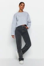 Trendyol Gray High Waist Comfort Wide Leg Jeans