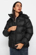 Trendyol Black oversize vodoodpudivý vodoodpudivý kabát