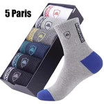 5 pairs New Autumn And Spring Men's Sports Socks Casual Color Matching Thick Warm Breathable High Quality Socks 5 Pairs EU 38-43