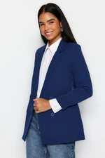 Trendyol Navy Blue Double Button Lined Blazer Woven Jacket