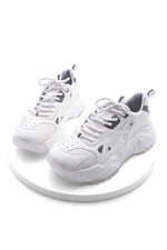 Marjin Women's High-Sole Sneakers Lace-Up Sneakers Virez White.