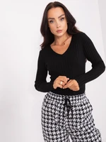 Lady's black knitted sweater