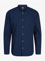 Dark Blue Mens Patterned Shirt Jack & Jones Joe - Men