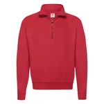 Red Men's Zip Neck Sweat Fruit of the Loom