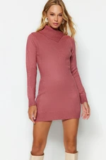 Trendyol Pink Super Mini Knitwear Soft Textured Dress