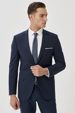 ALTINYILDIZ CLASSICS Men's Navy Blue Slim Fit Narrow Cut Mono Collar Suit