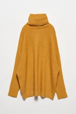 Dilvin 2268 Wide Turtleneck Sweater-mustard