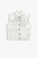 Koton Sleeveless Denim Jacket with Pocket Cotton