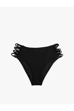 Koton High Waist Bikini Bottoms with Window Detailed Piping