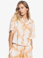 White-Orange Women's Batik Shirt Roxy Paper Day - Women