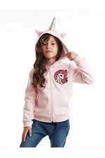 Denokids Unicorn Girls' Pink Hoodie with Zipper Sweatshirt.