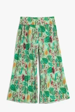 Koton Wide Leg Palazzo Trousers Floral Elastic Waist Pleated