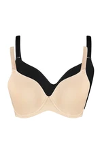 Trendyol Curve Black-Nude 2-Pack Covered Bra