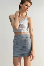 Trendyol Gray Draped Detailed Skirt