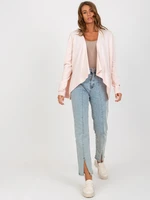 Light pink women's cardigan without closure