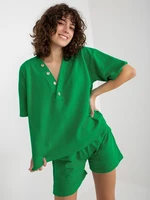 Green summer tracksuit with shorts