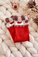 Youth Smooth socks with reindeer red