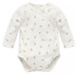 Pinokio Kids's Lovely Day Beige Wrapped Longsleeve Bodysuit