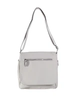 Grey women's shoulder bag with magnet