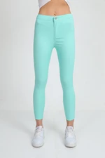 BİKELİFEJNS Women's Mint Green High Waist Lycra Leggings Pants