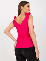 Fuchsia top RUE PARIS with tie straps