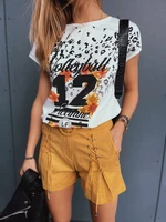 Women's summer shorts with mustard belt