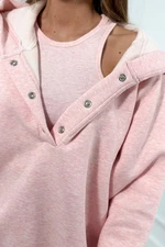 Set 3in1 sweatshirt, top and leggings powder pink melange