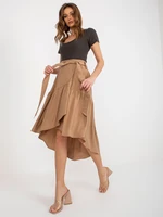 Asymmetrical friller camel skirt RUE PARIS