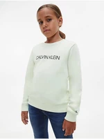 Světle zelená holčičí mikina Calvin Klein Jeans - Holky