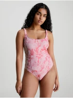 Růžové dámské jednodílné plavky Calvin Klein Underwear Authentic-One Piece- - Dámské