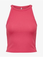 Women's Dark Pink Ribbed Basic Top ONLY Emma