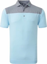 Footjoy End-On-End Block Mens Polo Shirt White/True Blue/Navy XL Chemise polo